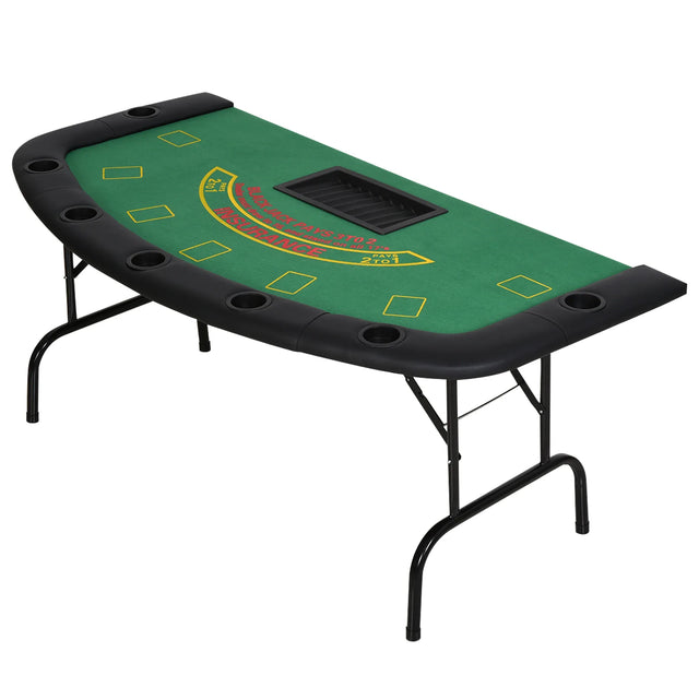 Foldable Half-Shape Professional Blackjack Poker Table - Omega Lifestyles