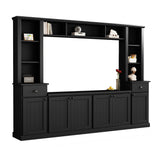 Adjustable Height Black Particle Board TV Stand Console - Sleep Galleria