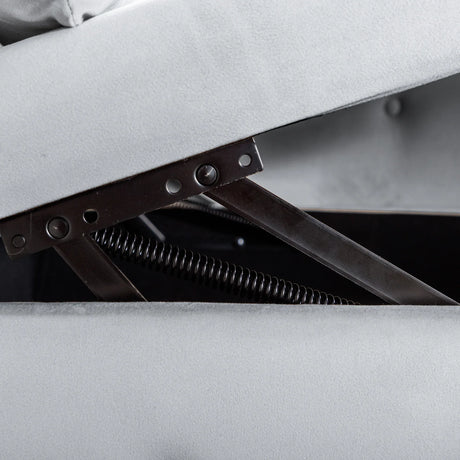 Classic Velvet Storage Chaise Lounge With Pillow - Omega Lifestyles