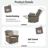 Light Brown Velvet 360° Swivel Adjustable Backrest Recliner - Omega Lifestyles