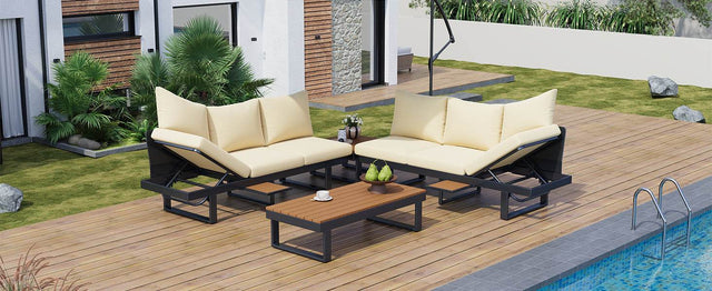 Adjustable Reclining Outdoor Sectional Patio Furniture Set - Omega Lifestyles