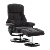Modern Chenille Recliner Chair With Ottoman And Massage - Omega Lifestyles