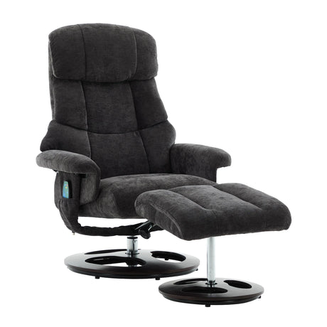 Modern Chenille Recliner Chair With Ottoman And Massage - Omega Lifestyles