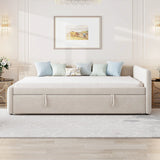 Full Upholstered L-Shaped Daybed With Twin Trundle - Omega Lifestyles
