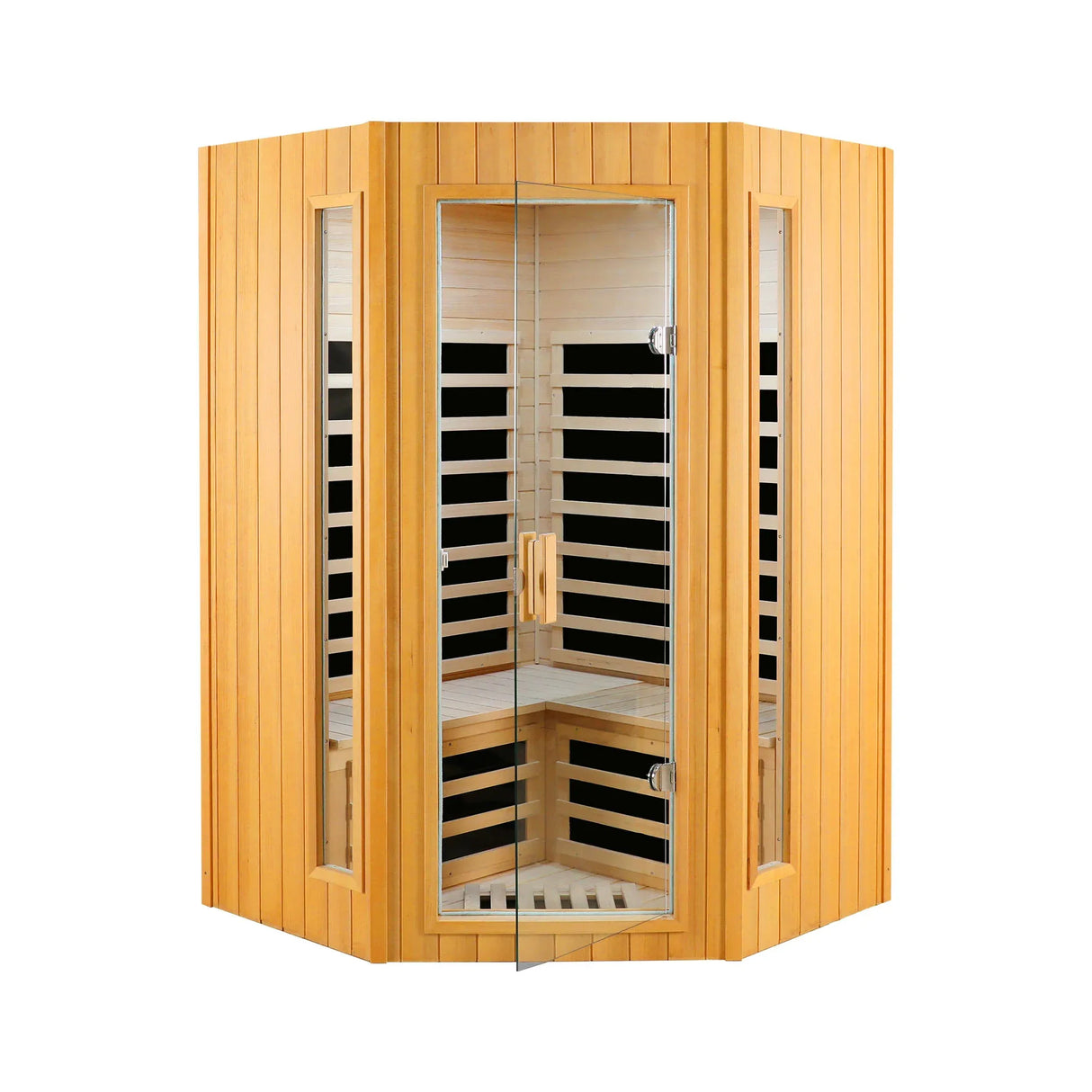 Two Person Hemlock Indoor Pentagonal Far Infrared Sauna Room - Omega Lifestyles