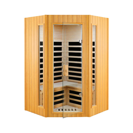 Two Person Hemlock Indoor Pentagonal Far Infrared Sauna Room - Omega Lifestyles