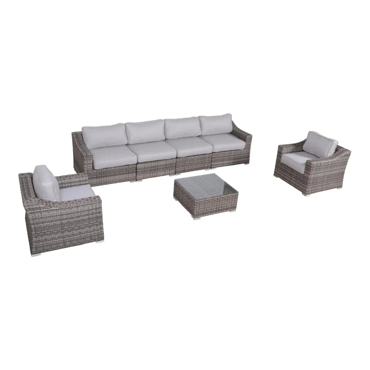 Fully Assembled Outdoor Wicker Seating Group With Cushions - Omega Lifestyles