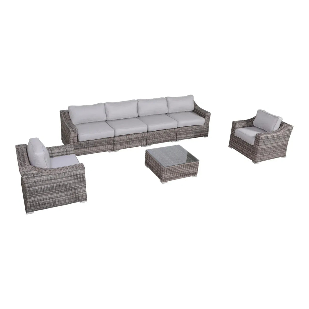 Fully Assembled Outdoor Wicker Seating Group With Cushions - Omega Lifestyles
