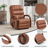 Power Orange Faux Leather Medium-Firm Lift Recliner Chair - Omega Lifestyles