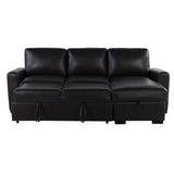 Modern Charcoal Wood Frame Sofabed With Pull-Out Bed - Omega Lifestyles