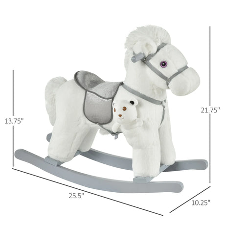 Kids Plush Ride-On Rocking Horse With Realistic Sounds - Omega Lifestyles
