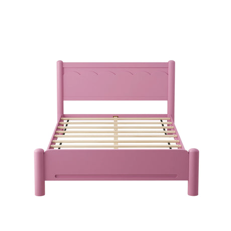 Queen Pink Solid Wood Platform Bed Frame - Omega Lifestyles