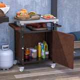 Outdoor Grill Cart Stainless Steel Top With Storage - Omega Lifestyles