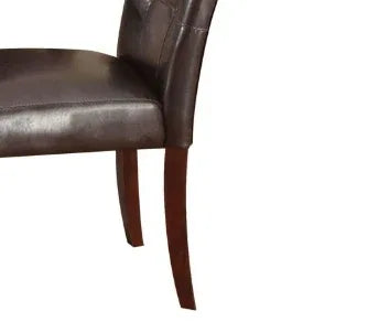 Set of 2 Espresso Synthetic Leather Walnut Side Chairs - Omega Lifestyles