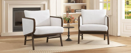Set of 2 Sherpa Fabric Upholstered Accent Chairs - Omega Lifestyles