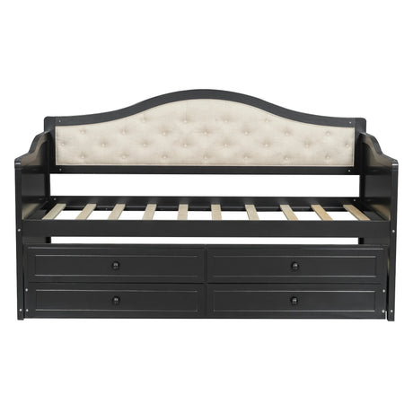 Twin Daybed With Pull-Out Trundle And Storage Drawers - Omega Lifestyles