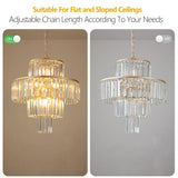 Luxury 4-Tier Crystal Chandelier 12-Light Gold Pendant Light - Omega Lifestyles