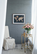 Antique Brass Aluminum Glass Two-Tier Bar Cart - Omega Lifestyles