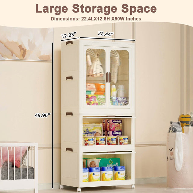 Portable Cream White Magnetic Door Closet Organizer - Omega Lifestyles