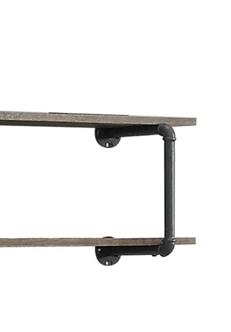 Brantley Oak Metal Synthetic Wood Wall Rack - Omega Lifestyles