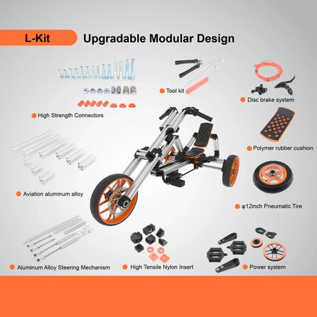 Buildable Kids Aluminum Go Kart Kit With Modular Design - Omega Lifestyles