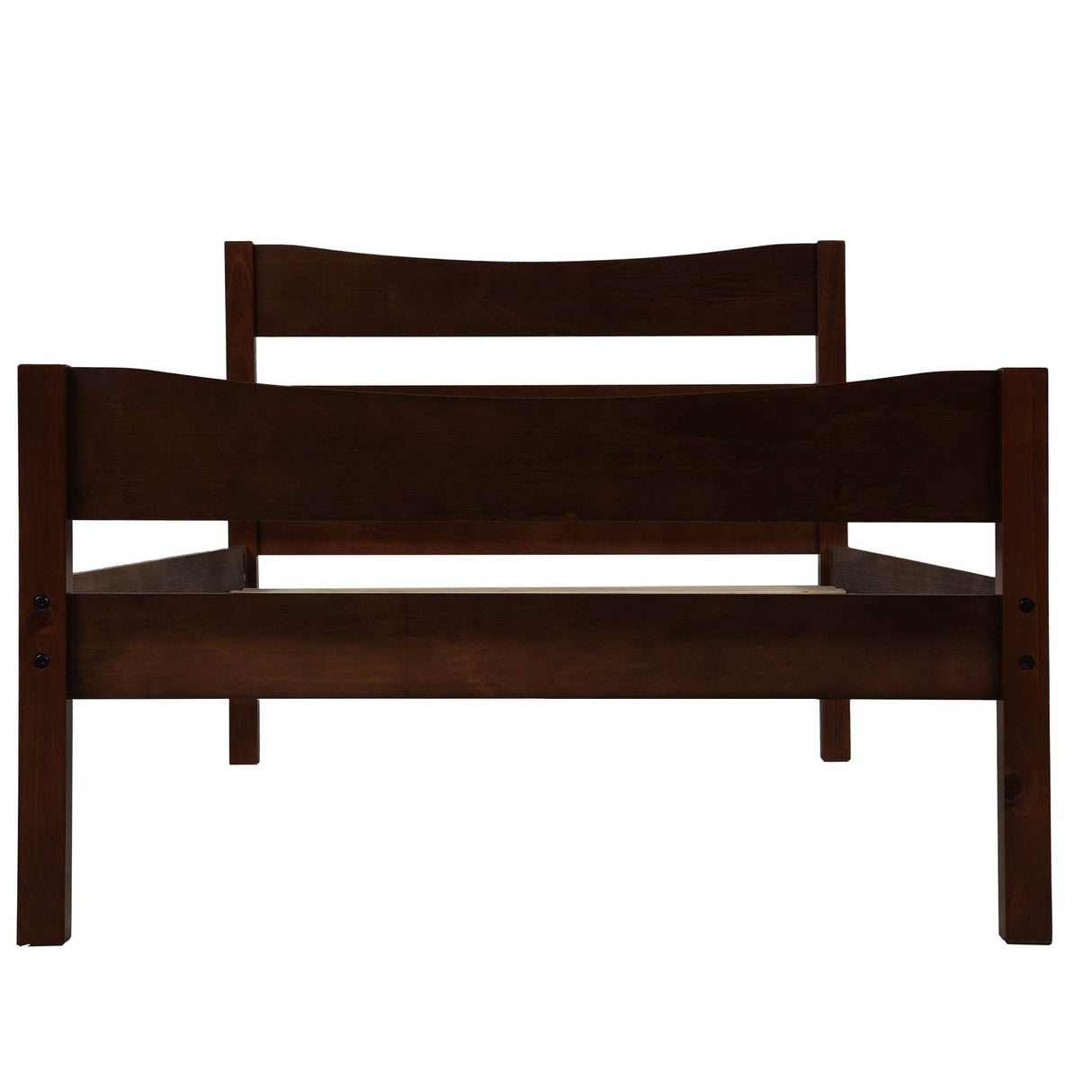 Twin Minimalist Solid Wood Platform Bed With Headboard - Omega Lifestyles