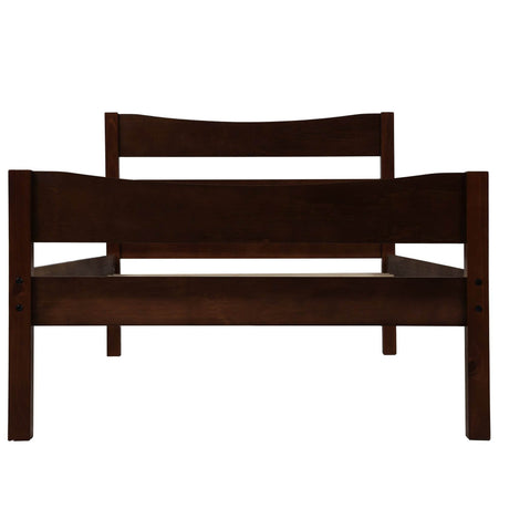 Twin Minimalist Solid Wood Platform Bed With Headboard - Omega Lifestyles