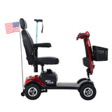 Red Outdoor Compact Metal Mobility Scooter With USB Charger - Omega Lifestyles