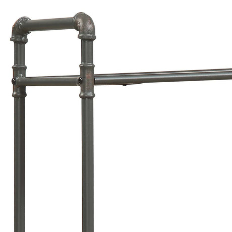 Industrial Gray Oak 3-Tier Metal Bookshelf Storage Unit - Omega Lifestyles