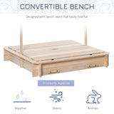 Wooden Kids Sandbox With Adjustable Canopy And Benches - Omega Lifestyles