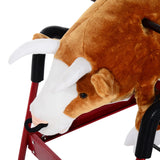 Plush Brown Kids Spring Rocking Bull Toy - Omega Lifestyles