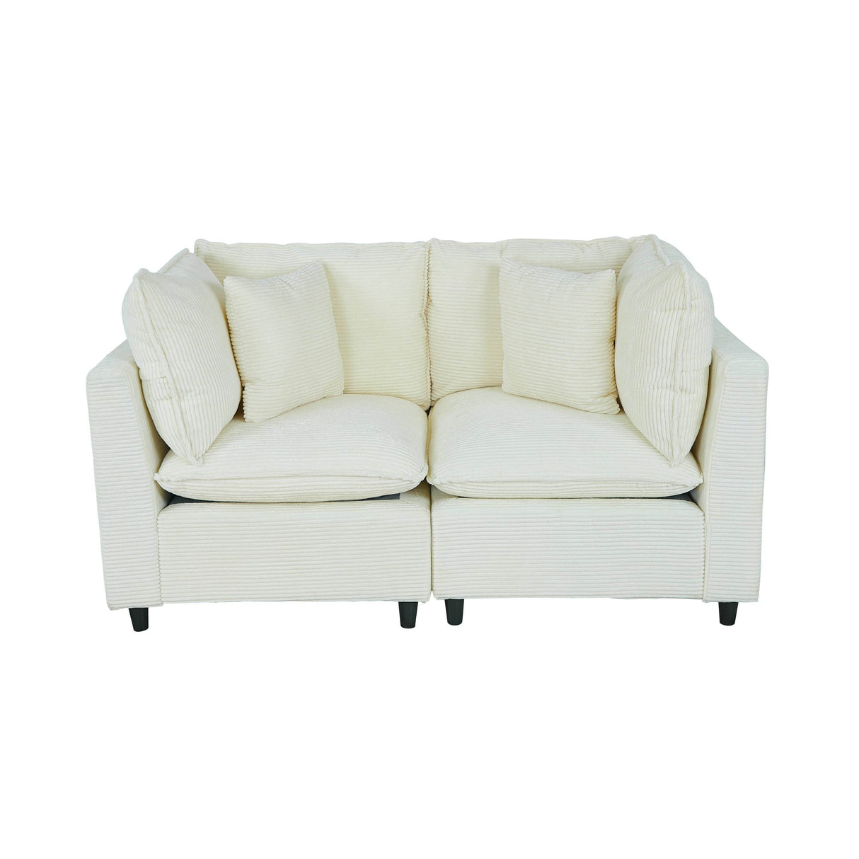 Modular 2-Seater Corduroy Fabric Sectional Sofa - Omega Lifestyles