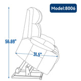 Medium-Firm Chenille Power Lift Recliner Chair With Massage - Omega Lifestyles