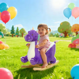Purple Dragon Kids Plush Rocking Horse With Sounds - Omega Lifestyles