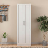 White MDF High Storage Cabinet With 2 Doors and 3 Shelves