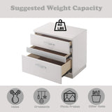 Modern White Synthetic Wood Nightstand With Jewelry Drawer - Omega Lifestyles