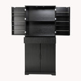 Fluted Freestanding Kitchen Pantry Cabinet With Drawers - Omega Lifestyles