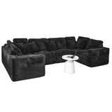 Modular U-Shaped 6-Seater Plush Corduroy Sectional Sofa - Omega Lifestyles