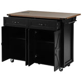 Farmhouse Style Rolling Kitchen Island With Power Outlet - Omega Lifestyles