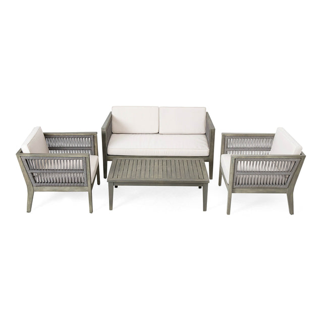 4-Piece Acacia Wood Outdoor Patio Furniture Set - Omega Lifestyles