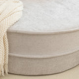 Modern Gray Chenille Barrel Accent Chair With Ottoman - Omega Lifestyles