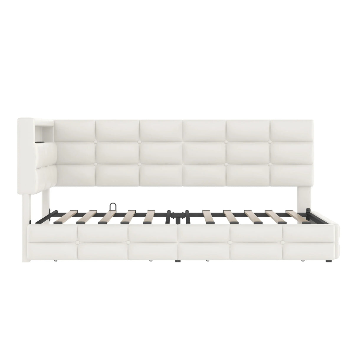 Upholstered Twin Daybed With Storage Drawers And Charging Station - Omega Lifestyles