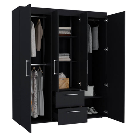 Modern Multi-Section Bedroom Wardrobe With Drawers - Omega Lifestyles