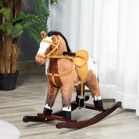 Plush Kids Metal Rocking Horse Chair With Sounds - Omega Lifestyles