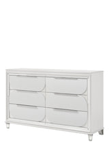 Modern Pearl White Synthetic Wood Dresser With Ample Storage - Omega Lifestyles