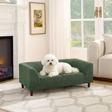 Modern Olive Green Foam Pet Sofa With Armrests And Backrest - Omega Lifestyles
