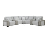 Power Reclining Modern Corduroy Sectional Sofa With Console - Omega Lifestyles