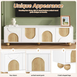 Farmhouse White MDF TV Stand With Cabinets - Sleep Galleria