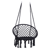 Black Macrame Cotton Rope Hanging Hammock Chair