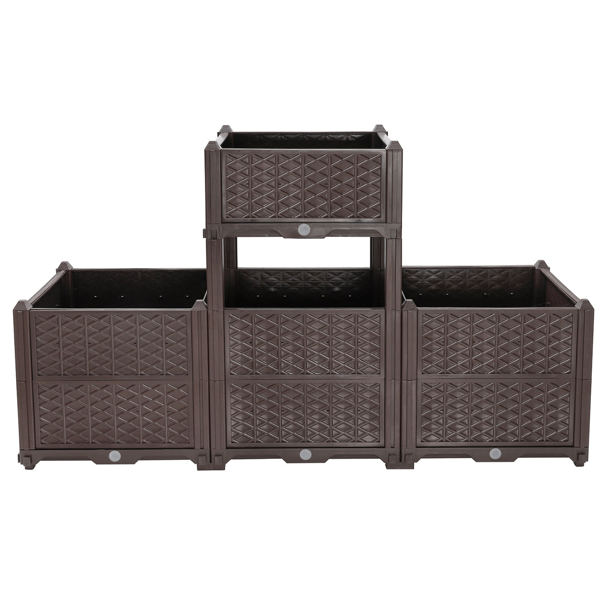Rectangular Coffee Polypropylene Indoor Outdoor Planter Box